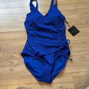 NWT Nip Tuck Swim Blue One Piece Swimsuit Size 8